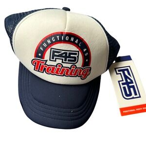 F45 Training Heritage Trucker Cap Hat Peacoat Blue White Snapback NEW